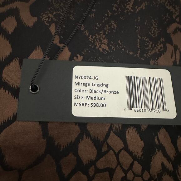Noli Active Mirage Legging Black & Bronze Animal Print NEW - Picture 6 of 6